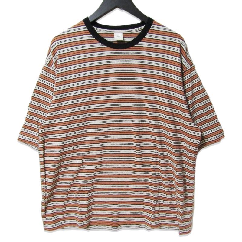 OVY オヴィ 半袖Ｔシャツ Multi Border Relax Fit T-shirts マルチボーダー 日本製 オレンジ L 27113921