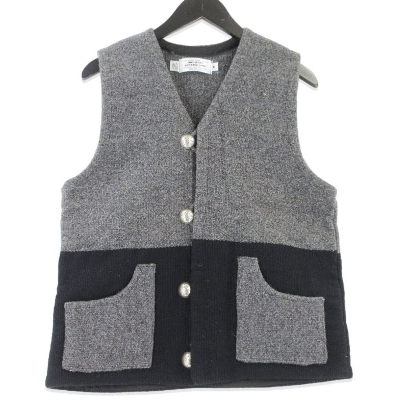 美品 TRUJILLO'S トゥルフィリオス チマヨベスト Chimayo Vest ウール USA製 別注トルヒーリョス グレー M 99001084