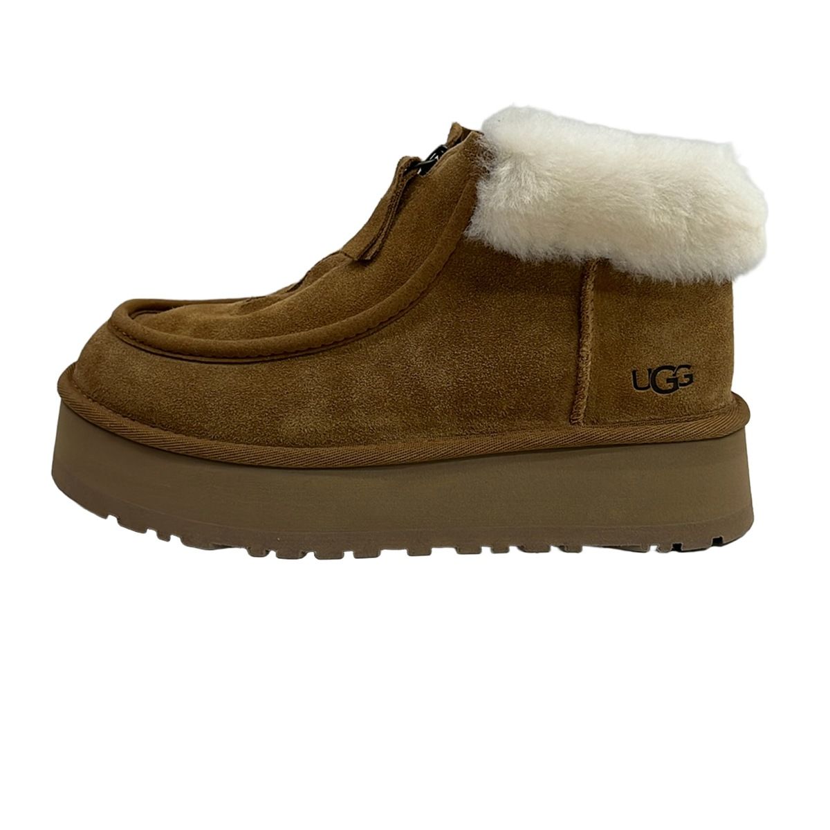 UGG(アグ) ショートブーツ 23 レディース ファンケット ブーツ 1122551 ブラウン×アイボリー ムートン
