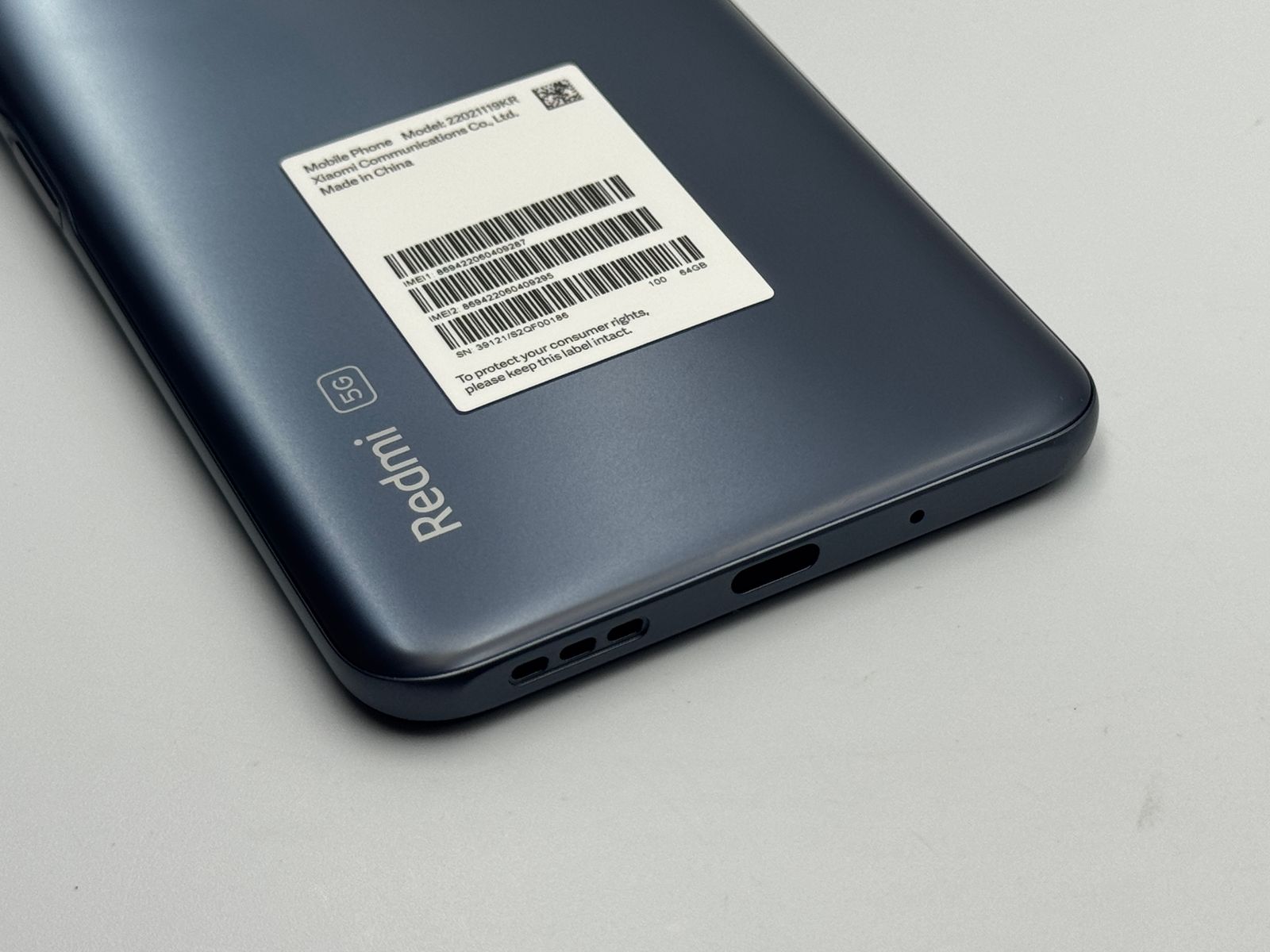 箱付き中古A】Redmi Note 10T 22021119KR アジュールブラック SIM