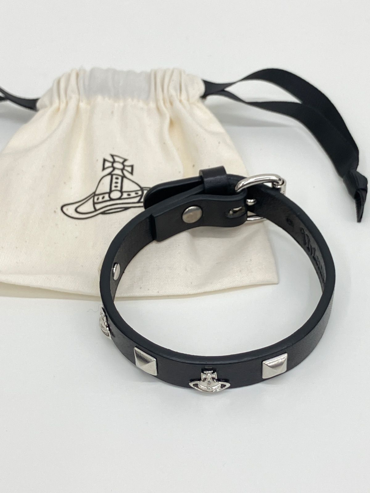 Vivienne Westwood ヴィヴィアンウエストウッド レザー ブレスレット ブラック No.6126