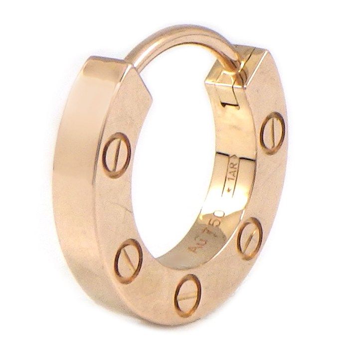 カルティエ Cartier ピアス ラブ フープ B8301422 オンライン限定モデル K18PG ※片方のみ 【中古】