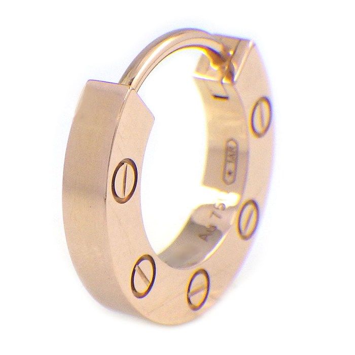 カルティエ Cartier ピアス ラブ フープ B8301422 オンライン限定モデル K18PG ※片方のみ 【中古】