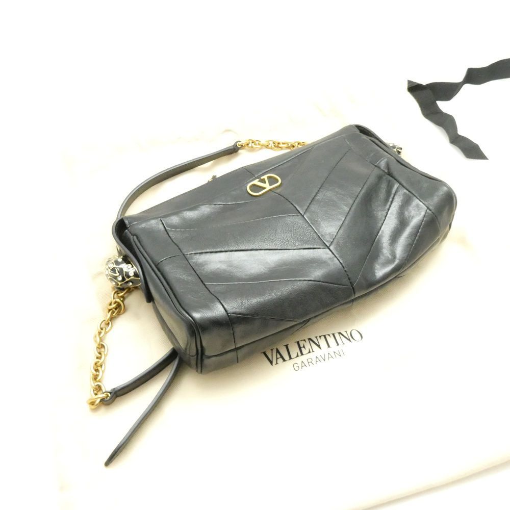美品 VALENTINO ヴァレンティノ パンテア シェブロンパターン ナッパレザー 8W2B0S99UYF ショルダーバッグ スモール ストーン 鞄 カバン レディース AD2085W1