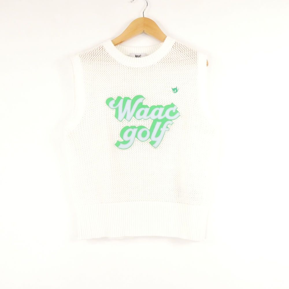 美品 WAAC ワック ニットベスト XS ポリエステル ノースリーブ ゴルフ