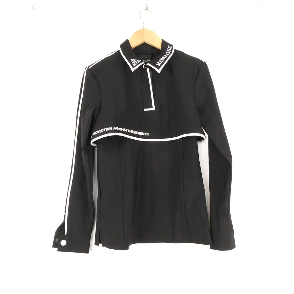 美品 MARK&LONA マークアンドロナ Women Long-Sleeved Polo ポロシャツ 36(S) ナイロン ポリウレタン 長袖 ハーフジップ ゴルフウェア レディース AN3490A27