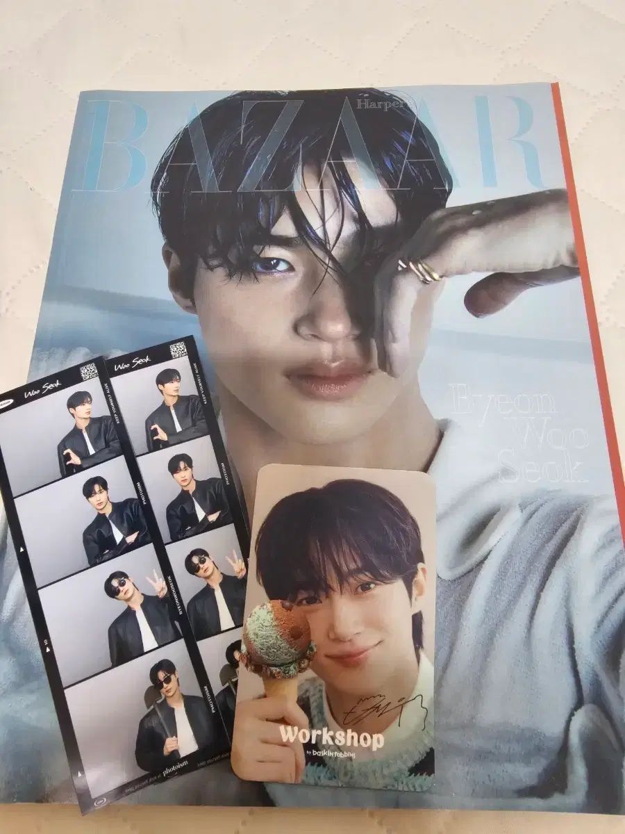 ビョンウソク Byeon Wooseok 24年 Harper's BAZAAR 雑誌 & 写真フォト PHOTOイズム & BASKIN ROBBINS BR トレカ 出品