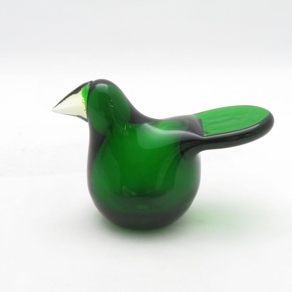 美品 iittala イッタラ バードバイトイッカ シエッポ 2015 置物 無鉛ガラス 緑×イエロー 限定 SCOPE別注 北欧雑貨 SU14549A1
