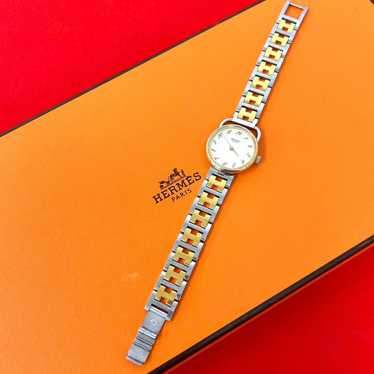 稼働品 極 美品 HERMES エルメス アルソー H ロゴ ベルト ステンレス