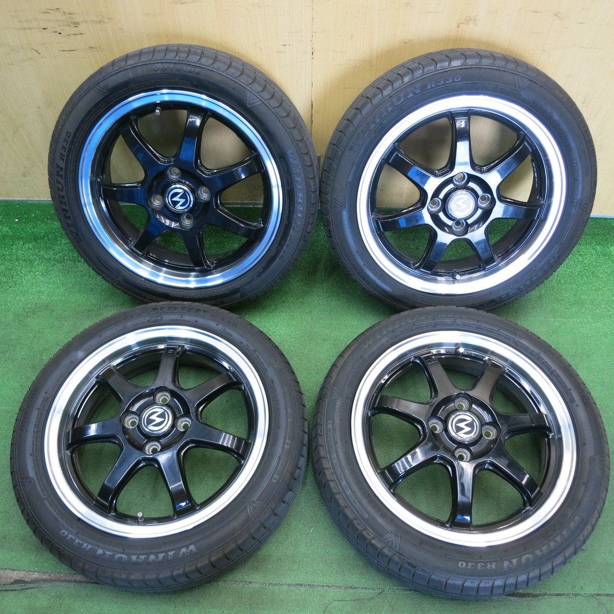 キレイ！24年☆165/55R15 ウィンラン R330 S-HOLD 社外 アルミ 15