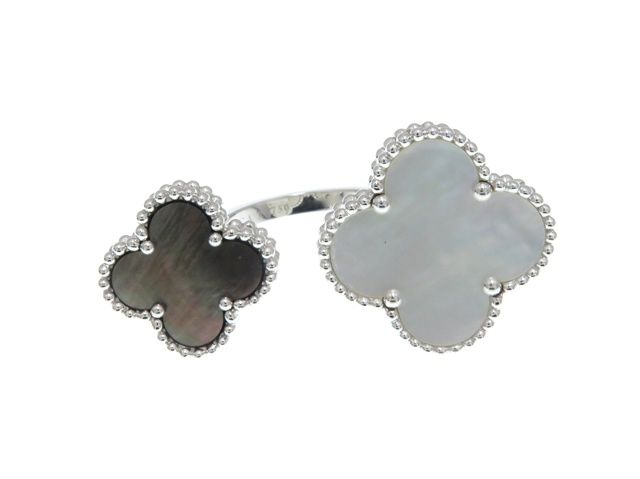 Van Cleef & Arpels ヴァンクリーフ＆アーペル ジュエリー マジックアルハンブラアントレレドアR/WG/15.2g/#51 貴金属･宝石 リング・指輪 K18ホワイトゴールド K18WG/マザーオブパール 11号 シルバー レディース【中古】