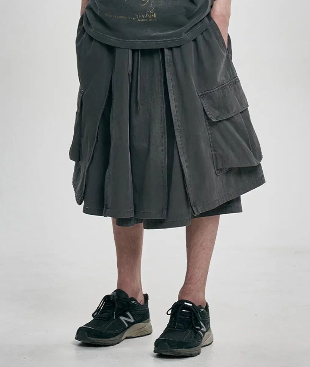 アジョバイアジョ レイヤード バミューダパンツ チャコール
