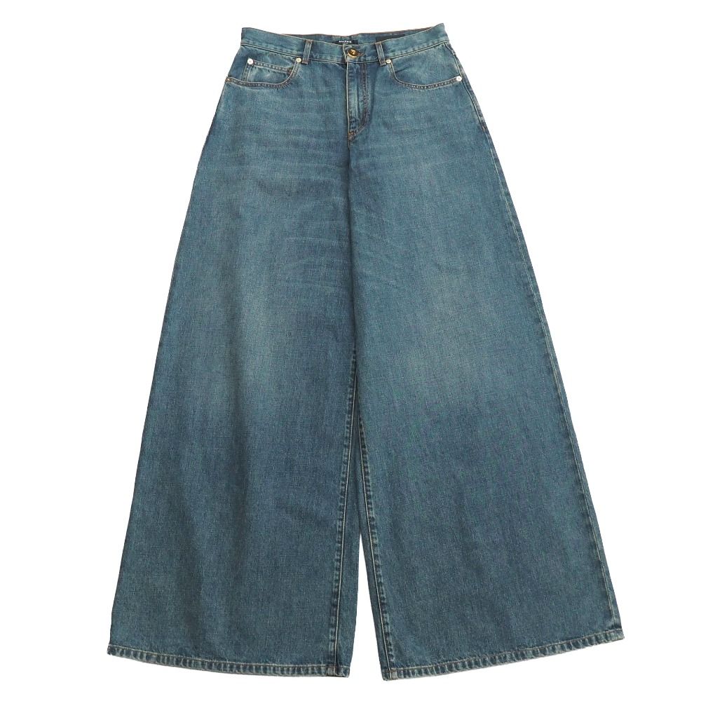 ■未使用品■BALMAIN バルマン デニムパンツ サイズ30 ワイドパンツ ロゴゴールドボタン 20260612/RA9871
