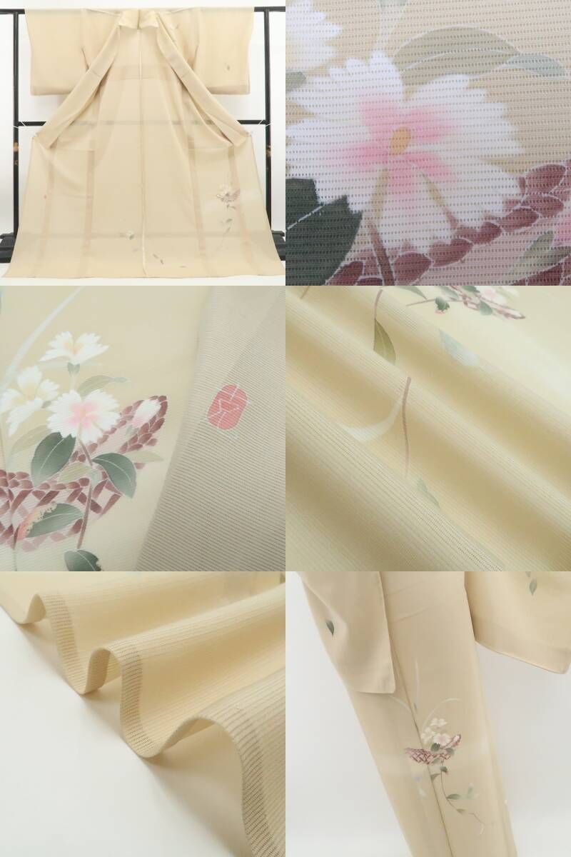 新品・夏訪問着】絽 本加賀友禅 南克治 落款 夏着物 正絹 仕付け糸付