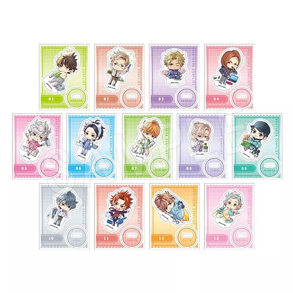 【中古】アクリルスタンド・アクリルパネル 全13種セット 「BROTHERS CONFLICT×SWEETS PARADISE Vol.2 トレーディングミニキャラアクリルスタンド モーニングルーティンver.」