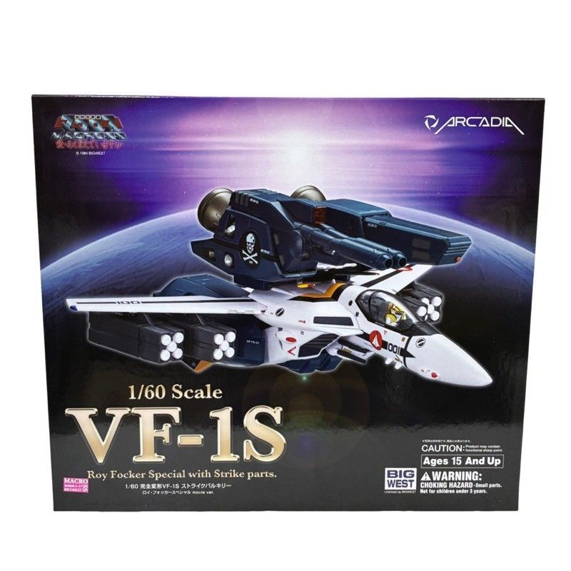 ARCADIA 1/60 完全変形 VF-1S ストライクバルキリー ロイ・フォッカースペシャル movie ver. フィギュア プラモデル 模型 【新品未使用品】 52606K123