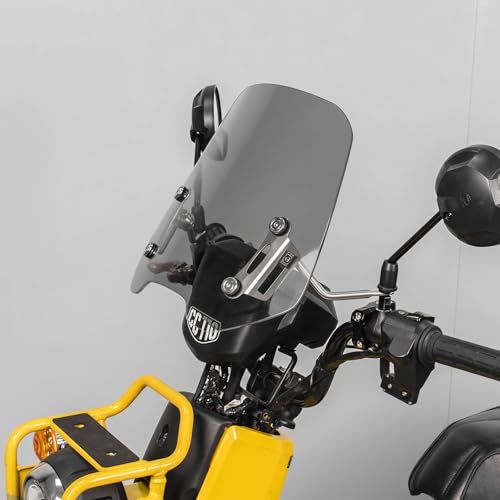 R★HI-LINE バイク ウインドスクリーン 調整可能 クロスカブ110/50 クロスカブ110 Lite 専用 ミラーマウント 風防 高さ30cm バイク スクリーン フロントガラス 取付簡単 日本語取扱説明書付き (スモーク) a28fb904