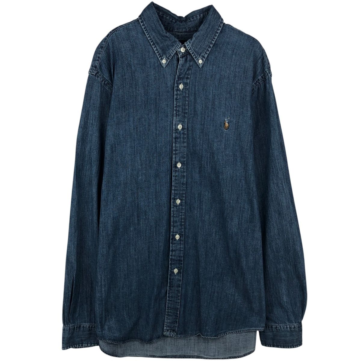 古着 ラルフローレン Ralph Lauren 長袖 ボタンダウンデニムシャツ メンズXL相当/eaa647639