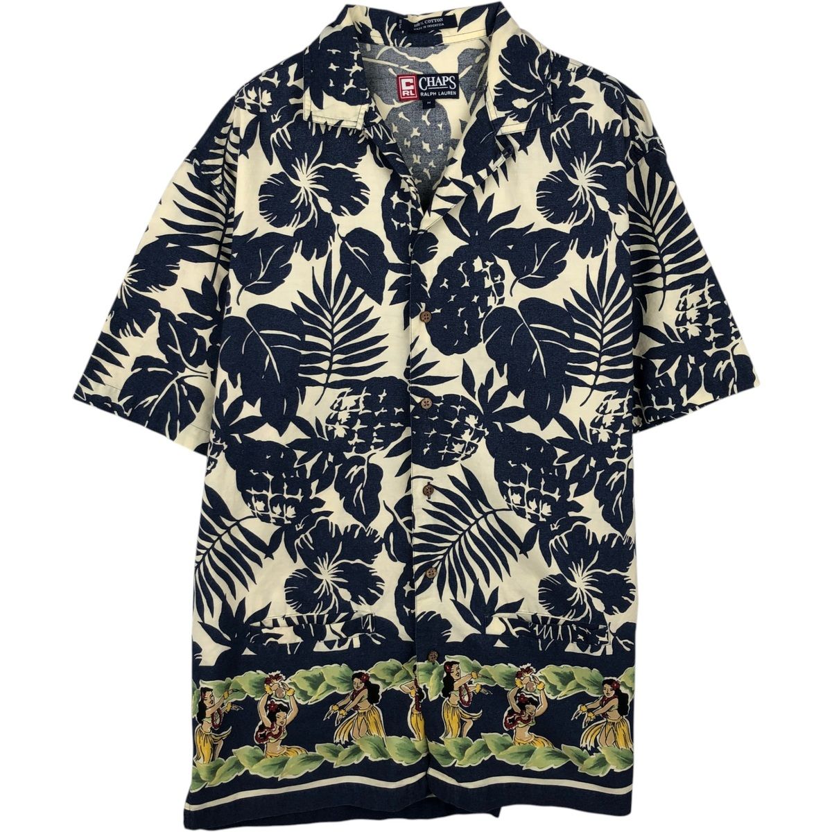 古着 ラルフローレン Ralph Lauren CHAPS チャップス 総柄 ハワイアンアロハシャツ ボックスシャツ メンズM相当/eaa647724