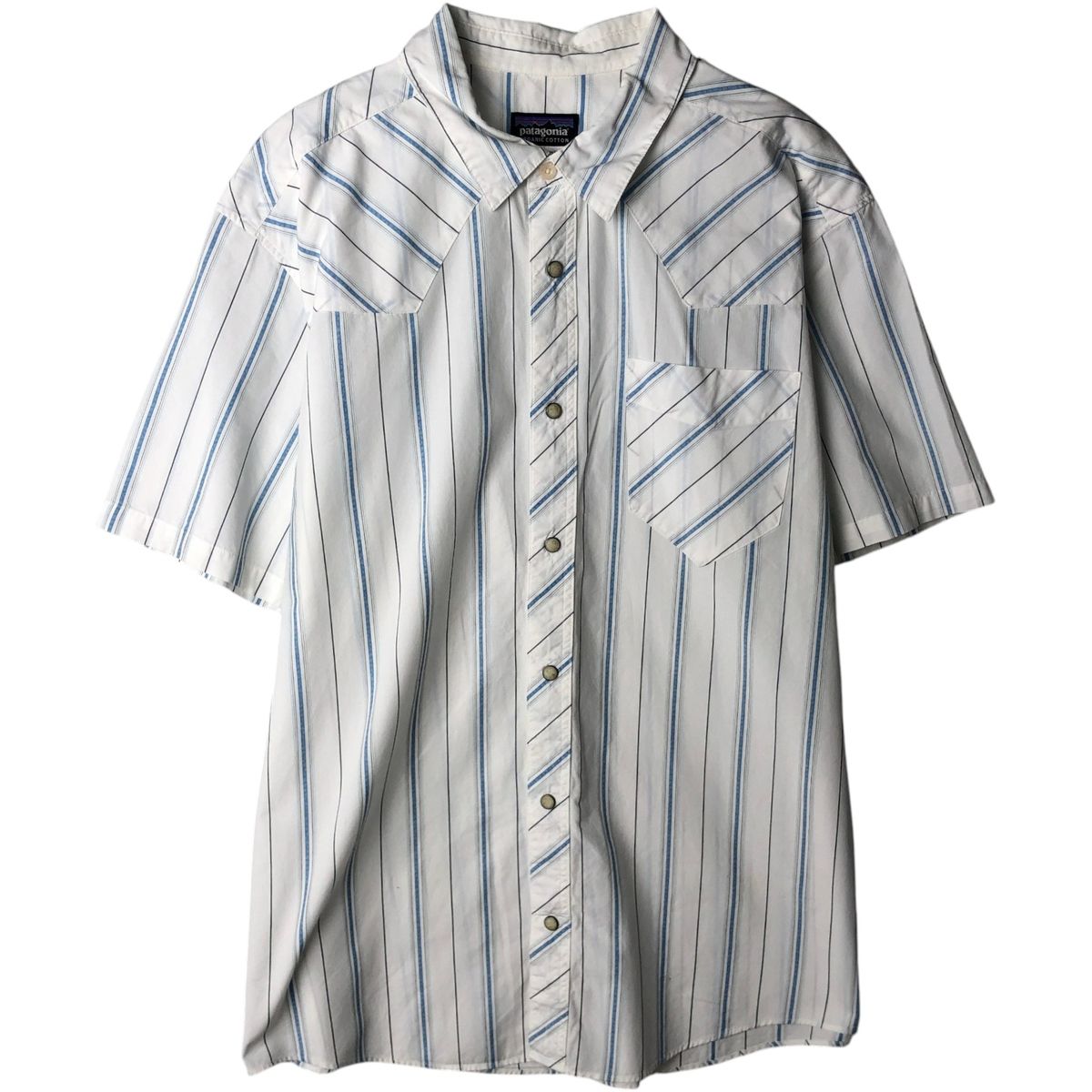 古着 パタゴニア Patagonia ORGANIC COTTON オーガニックコットン 54015SP11 ストライプ柄 半袖 ウエスタンシャツ メンズL相当/eaa645337