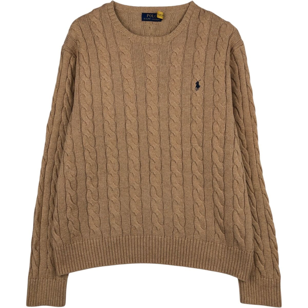 古着 ラルフローレン Ralph Lauren POLO RALPH LAUREN ケーブル編み コットンニットセーター メンズXL相当/eaa645931