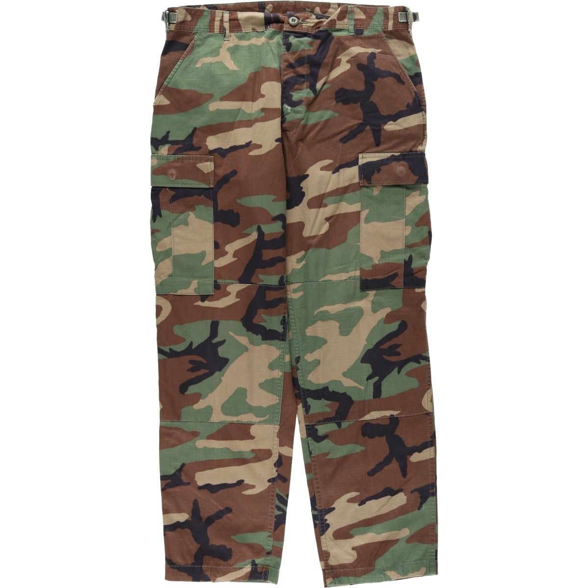 古着 90年代 米軍実品 迷彩柄 ウッドランドカモ リップストップ ミリタリー カーゴパンツ USA製 MEDIUM-REGULAR メンズw36相当/eaa646376