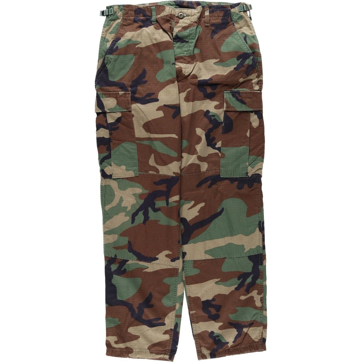 古着 90年代 米軍実品 迷彩柄 ウッドランドカモ リップストップ ミリタリー カーゴパンツ USA製 MEDIUM-REGULAR メンズw34相当/eaa646377