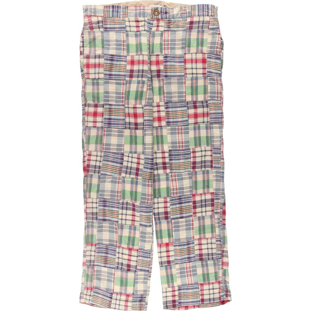 古着 ジェイクルー J.Crew チェック柄 パッチワーク コットン スラックスパンツ メンズw35相当/eaa644452