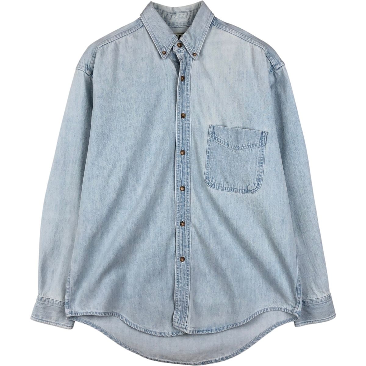 古着 ~90年代 エルエルビーン L.L.Bean 長袖 ボタンダウンデニムシャツ カナダ製 メンズM相当 ヴィンテージ/eaa646664