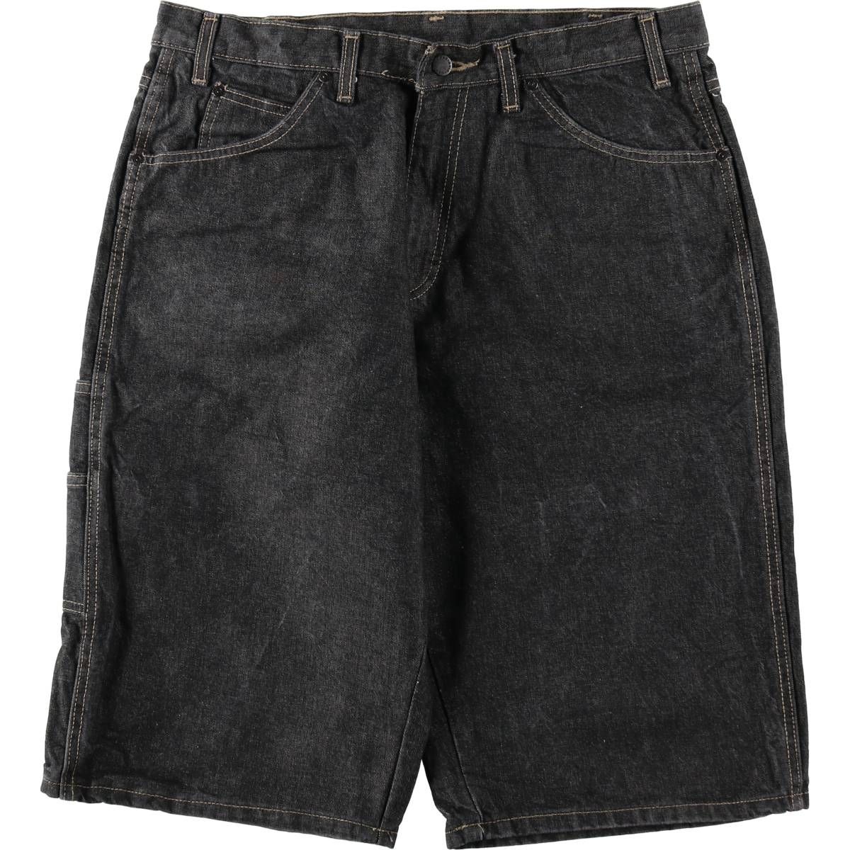 古着 ディッキーズ Dickies ブラックデニムジョーツ ハーフパンツ メンズw35相当/eaa647979