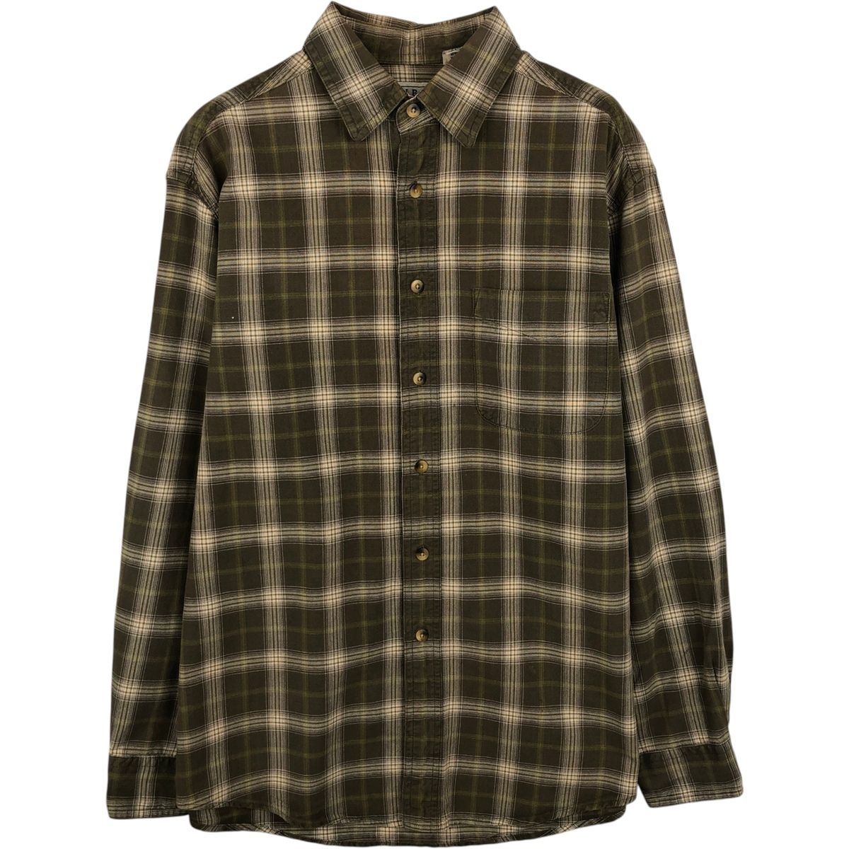 古着 90~00年代 エルエルビーン L.L.Bean 長袖 コットンチェックシャツ メンズM相当 ヴィンテージ/eaa643317