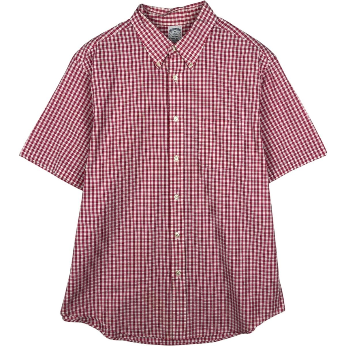 古着 ブルックスブラザーズ Brooks Brothers 1818 シアサッカー 半袖 ボタンダウン チェックシャツ メンズXL相当/eaa644944