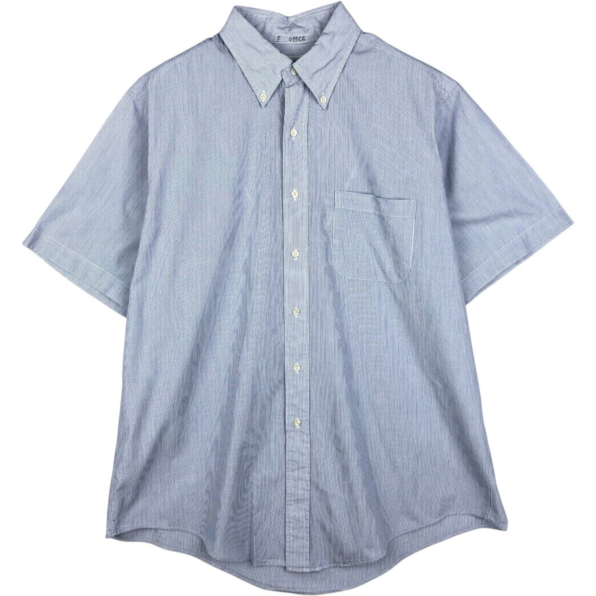 古着 ブルックスブラザーズ Brooks Brothers 半袖 ボタンダウン ストライプシャツ USA製 メンズL相当/eaa644947