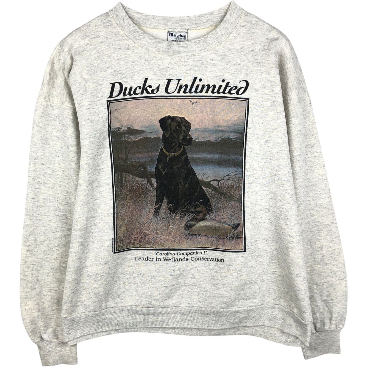 古着 90年代 Marathon Apparel 犬柄 アニマル スウェットシャツ トレーナー USA製 メンズL相当 ヴィンテージ/eaa647533