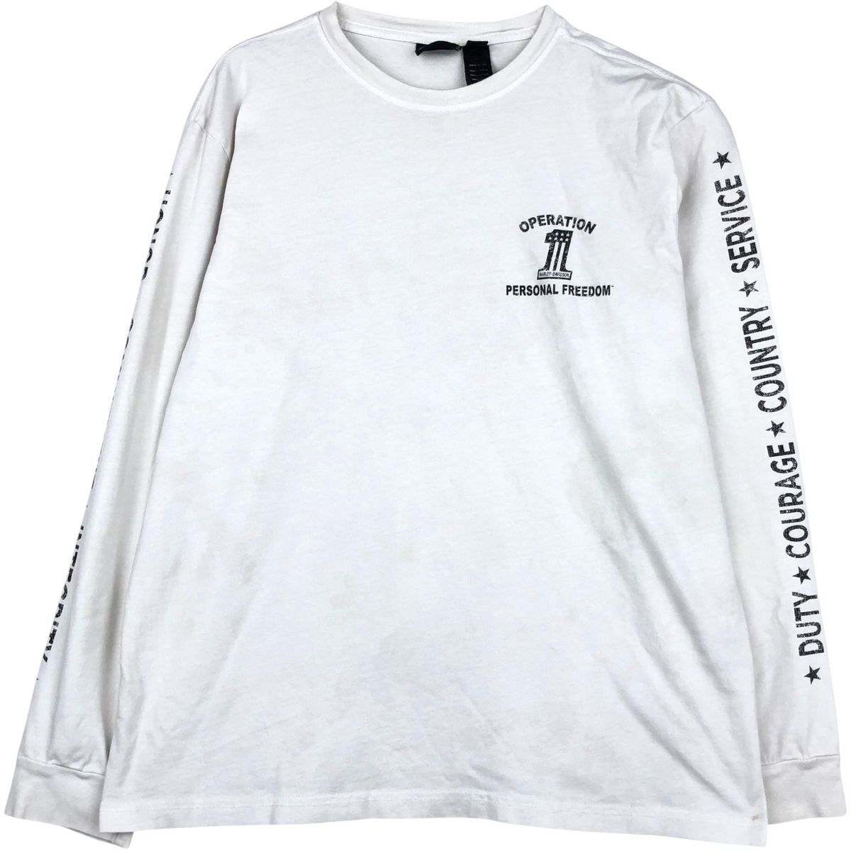 古着 ハーレーダビッドソン Harley-Davidson 星条旗柄 モーターサイクル ロングTシャツ ロンT USA製 メンズL相当/eaa647495