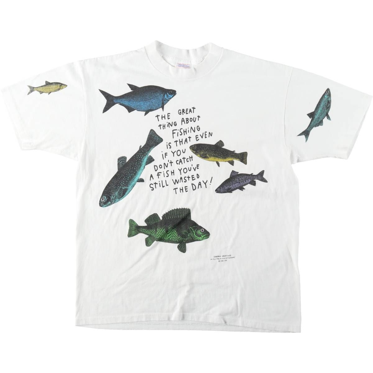 古着 90年代 SHOEBICS GREETINGS 魚柄 アニマルTシャツ USA製 メンズXL相当 ヴィンテージ/eaa646531