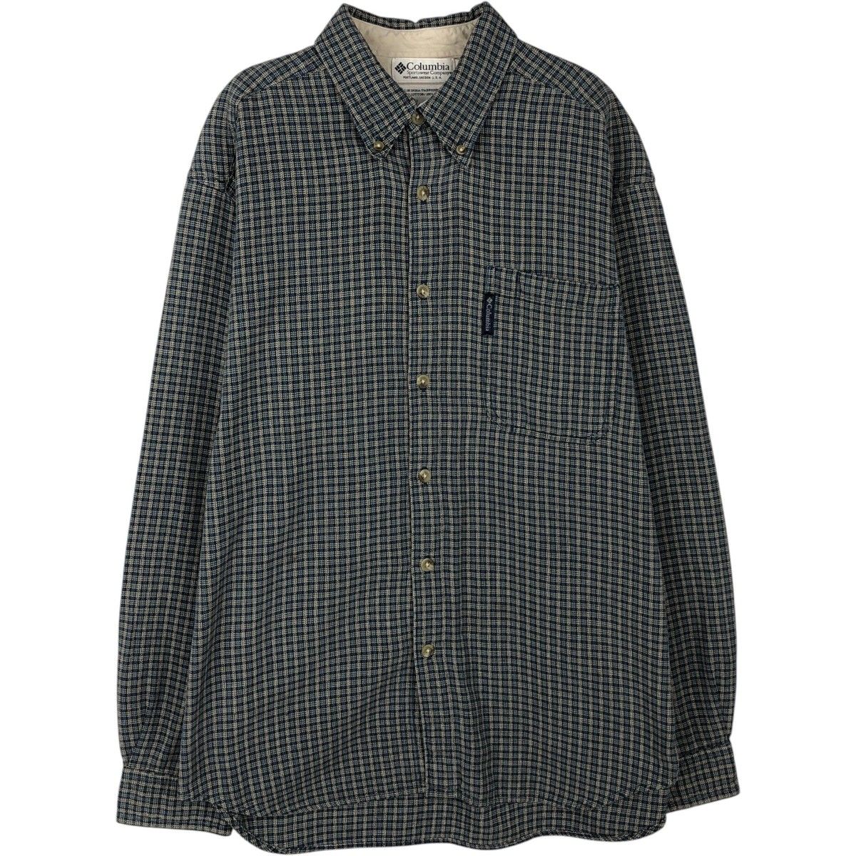 古着 90~00年代 コロンビア Columbia 長袖 ボタンダウンチェックシャツ メンズM相当/eaa646610