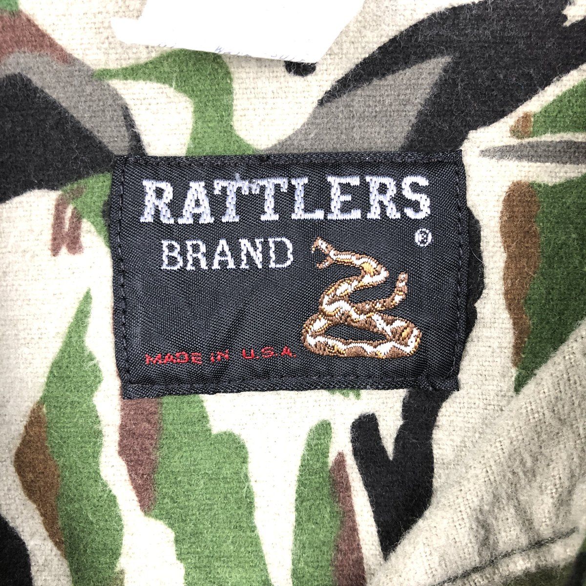 古着 90年代 RATTLERS 迷彩柄 長袖 シャモアクロスシャツ USA製 メンズXL相当 ヴィンテージ/eaa647303