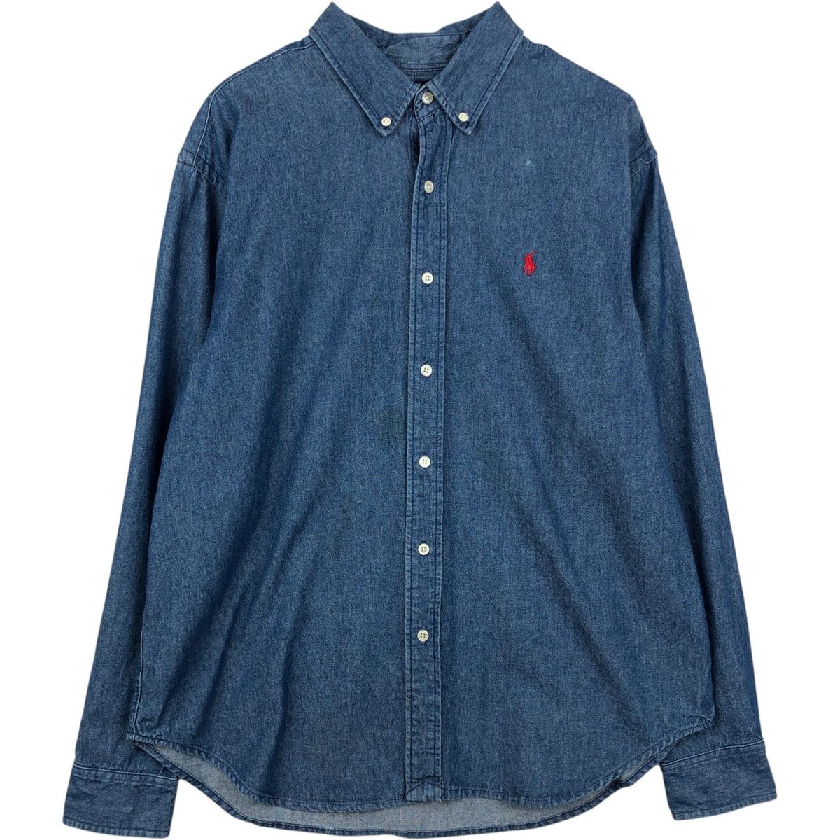 古着 ラルフローレン Ralph Lauren POLO by Ralph Lauren 長袖 ボタンダウンデニムシャツ メンズXL相当/eaa647641
