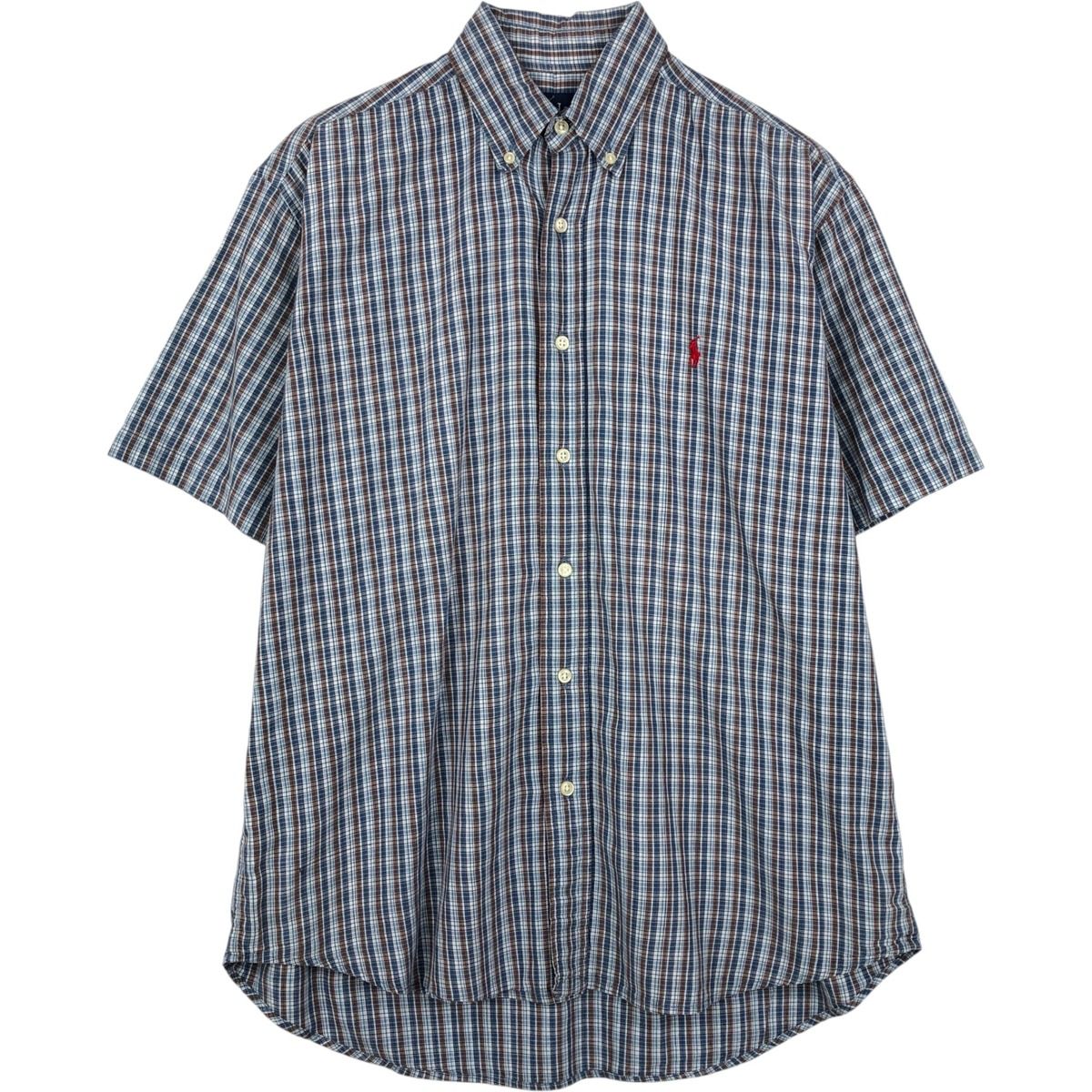 古着 ラルフローレン Ralph Lauren BLAKE 半袖 ボタンダウン チェックシャツ メンズM相当/eaa643959