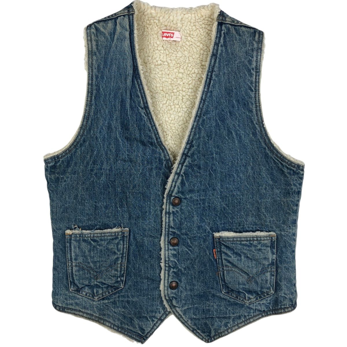 古着 70~80年代 リーバイス Levi's オレンジタブ デニムボアベスト USA製 メンズM相当 ヴィンテージ/rab181138