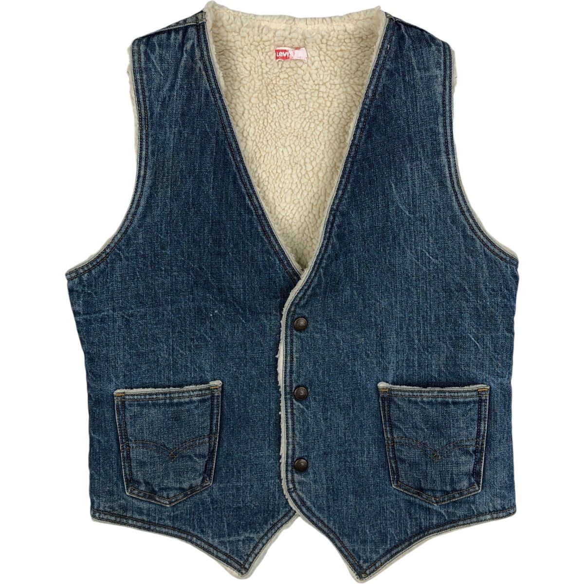 古着 70~80年代 リーバイス Levi's デニムボアベスト USA製 メンズM相当 ヴィンテージ/rab181140