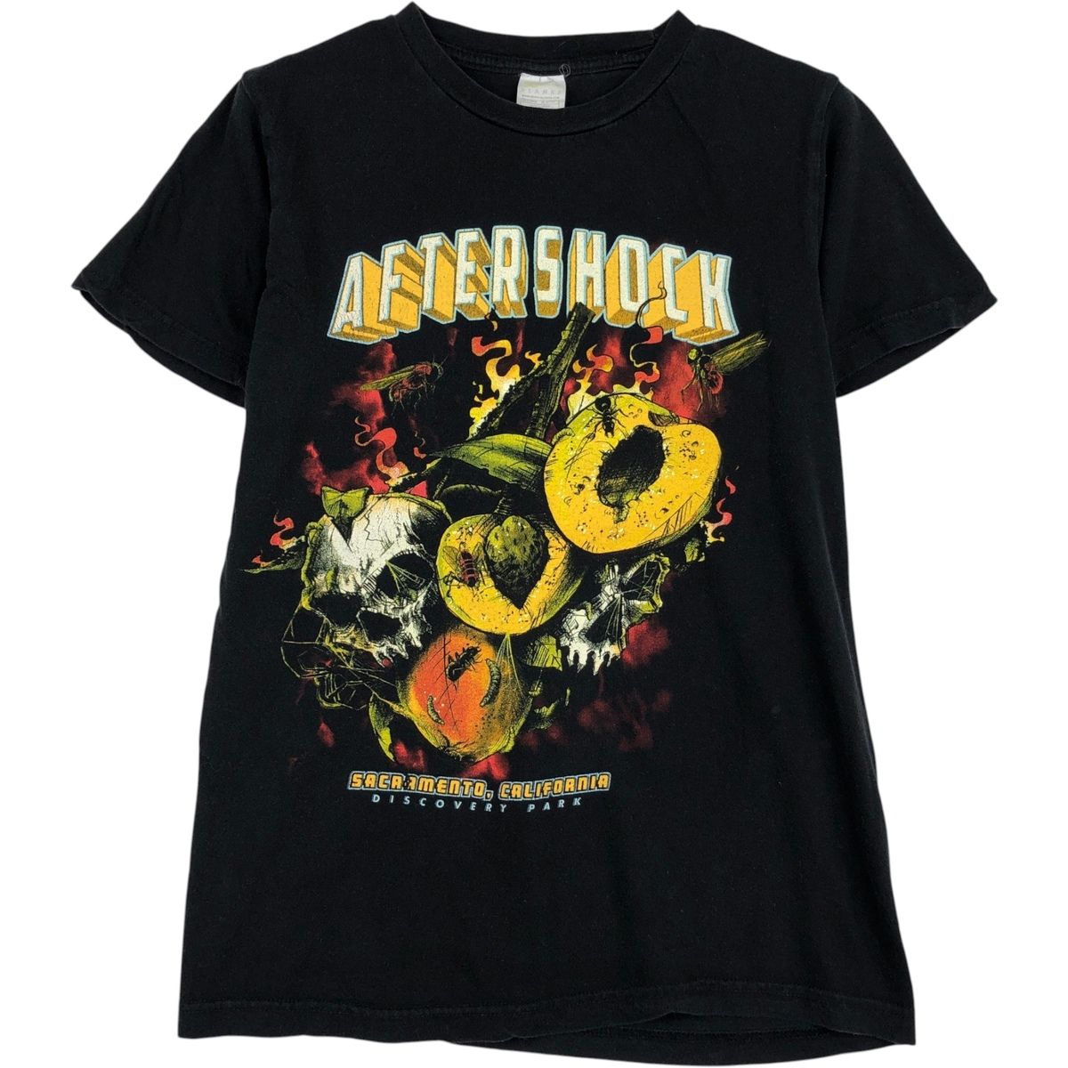 古着 SOCAL AFTERSHOCK FESTIVAL ドクロ柄 スカル柄 バンドTシャツ バンT レディースS相当/eaa620363