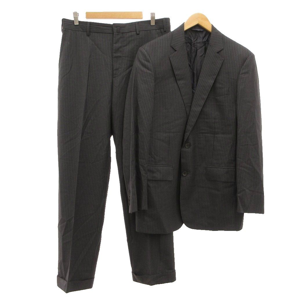ブルックスブラザーズ BROOKS BROTHERS 美品 セットアップ スーツ フォーマル テーラードジャケット スラックス ストレートパンツ 40R/34W ウール ピンストライプ柄 センタープレス シングル /SD ■GY18