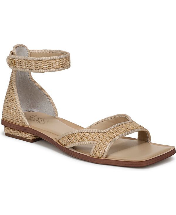 フランコサルト レディース シューズ サンダル アンクル Franco Sarto Womens Elisa Open Square Toe Ankle Strap Flat Sandals Natu
