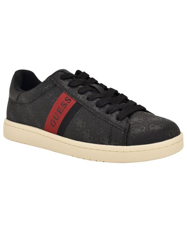 ゲス メンズ シューズ スニーカー レース GUESS Mens Lawrenzz Branded LaceUp Casual Sneakers BlackRed Logo Multi ブラック
