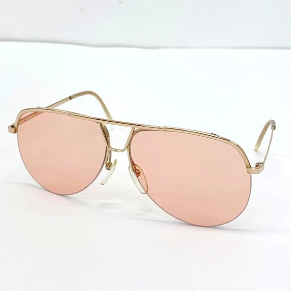 ESSEL HOYA FRANCE エッセル ホヤ サングラス 度なし ティアドロップ 81 58□13 135 1メンズ ゴールド ピンク 服飾小物 DF19164■
