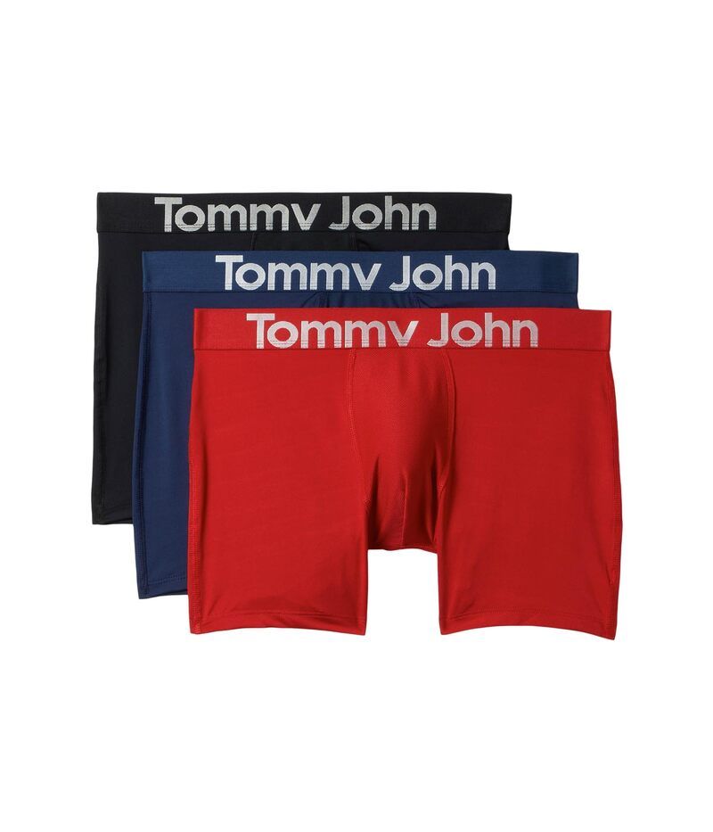 トミージョン メンズ アンダーウェア ボクサーパンツ Tommy John 360 Sport Micro 4 Boxer Brief 3pack Black Dress Bl ブラック