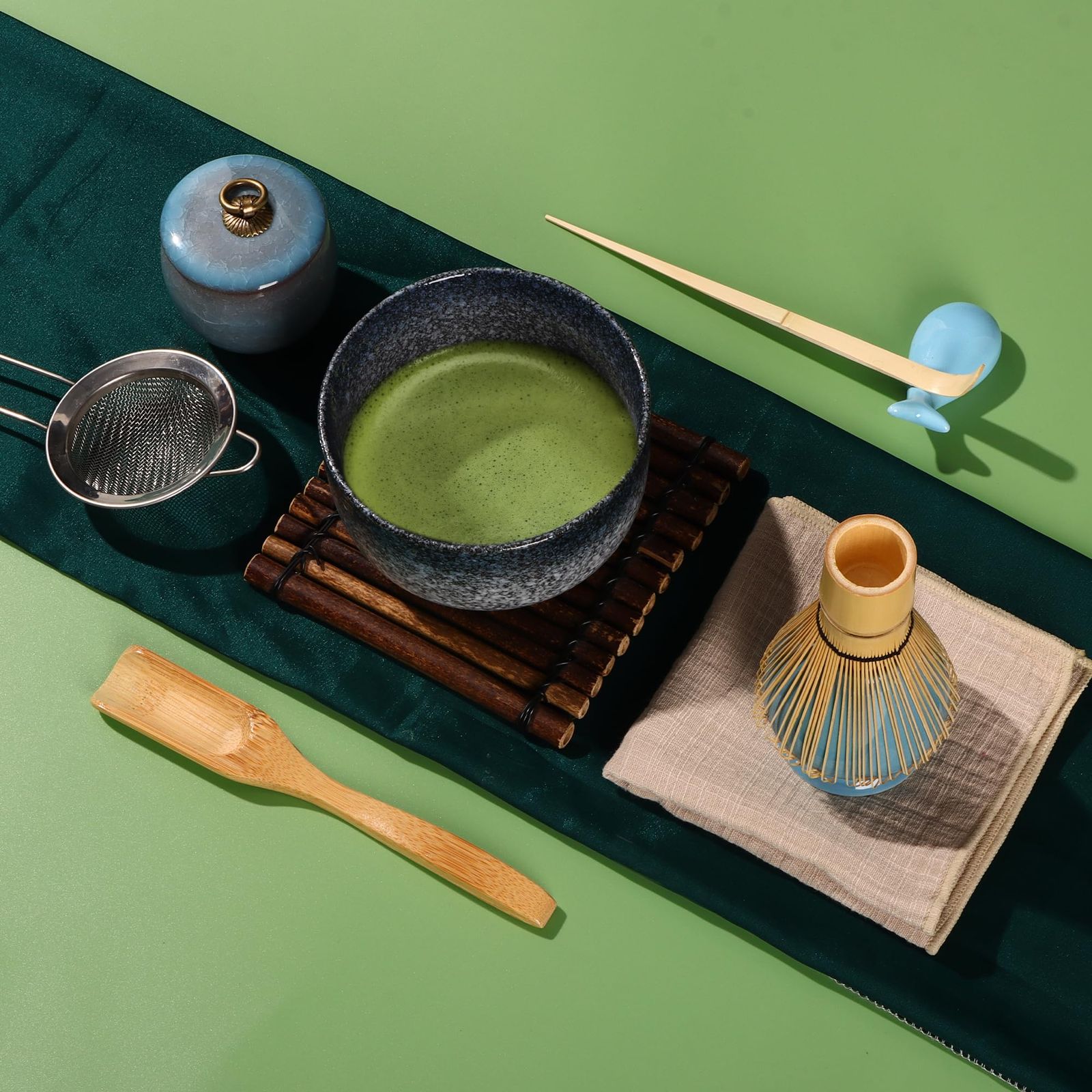 【新品】抹茶茶碗セット、抹茶茶碗、茶道9点セットは、初心者向けで、お土産として抹茶湯沸かし器スタンドの抹茶竹シャベル（茶杓）天然竹しゃもじ伝統竹製茶筅（茶）を贈ることもできます bdbb5fcb