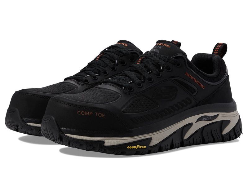スケッチャーズ メンズ シューズ スニーカー SKECHERS Work Arch Fit Road Walker Comp Toe Black ブラック
